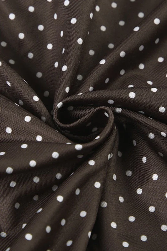 Button Tie Waist Dot Print Bloshope - Image 3