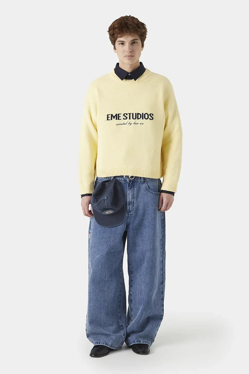 Embroidery Knit Slouchy Pullover Bloshope - Image 3