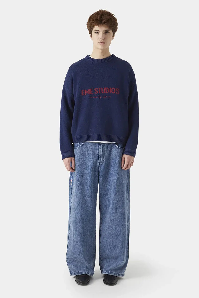 Embroidery Knit Slouchy Pullover Bloshope - Image 9