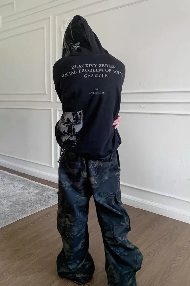 Gothic Punk Zipper Hoodie - Image 4