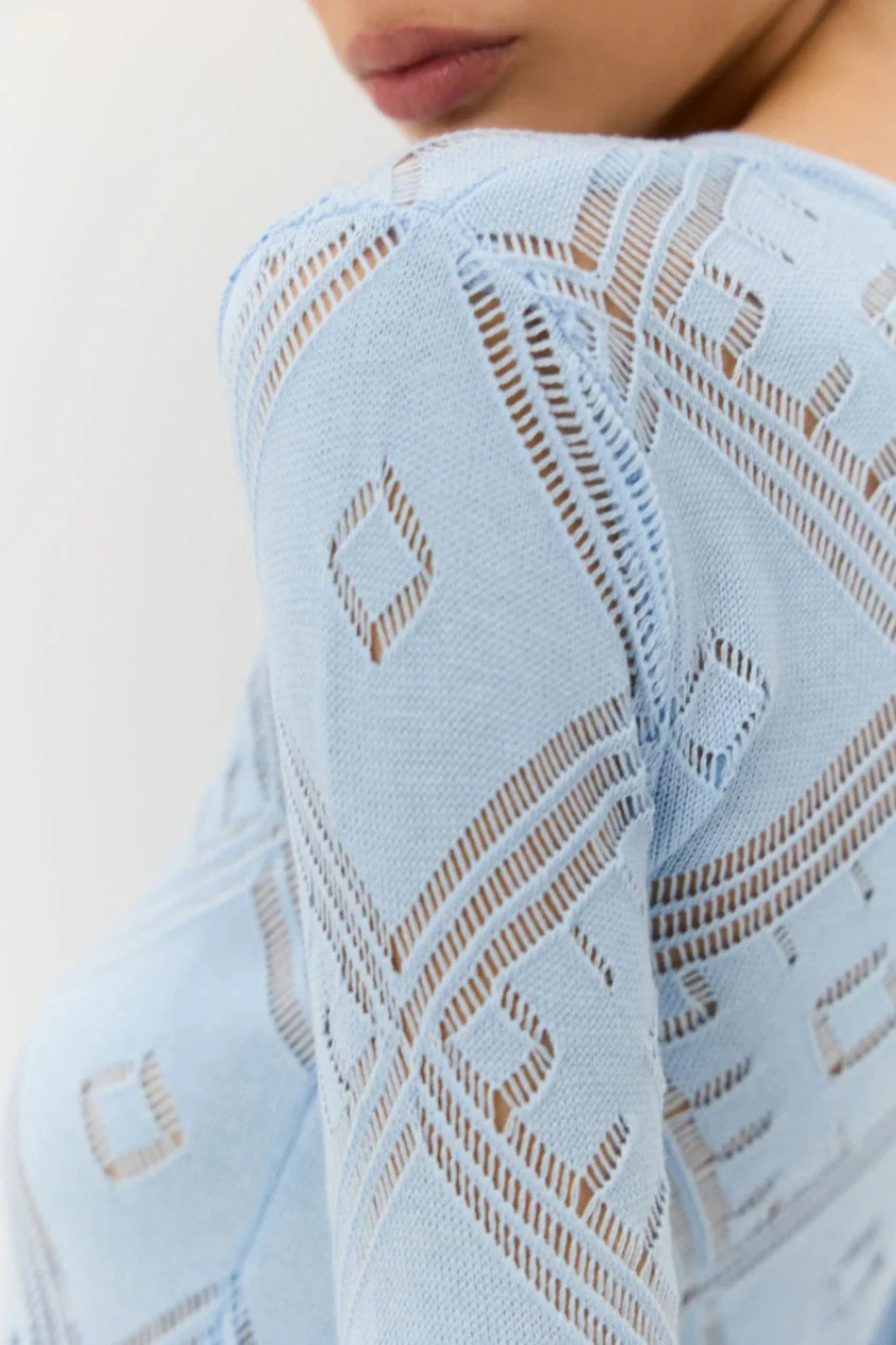 Knit Argyle Jacquard Long Sleeve Maxi Dress - Image 10