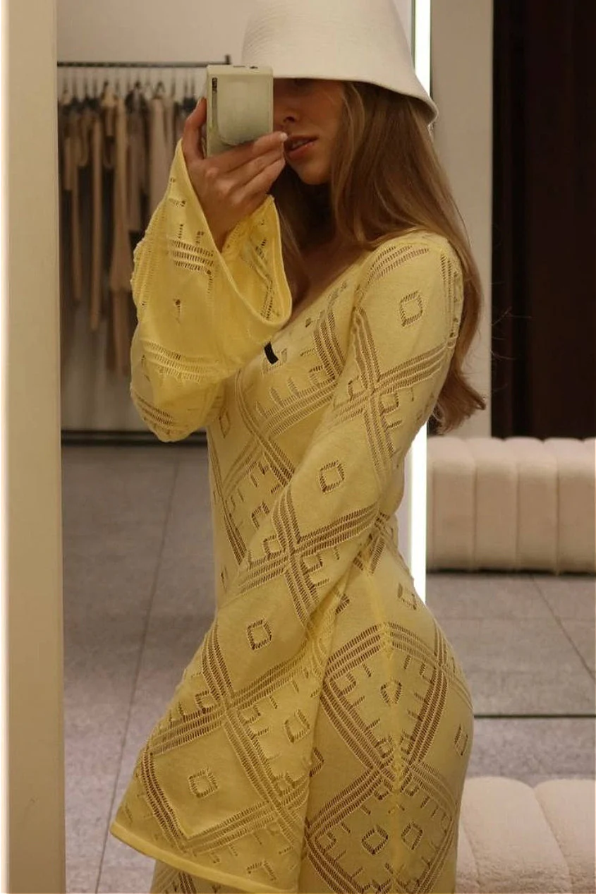 Knit Argyle Jacquard Long Sleeve Maxi Dress - Image 13