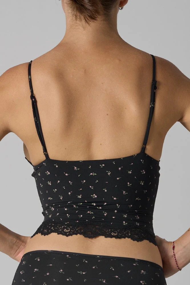 Lace Trim Floral V Neck Sexy Cami Top - Image 4