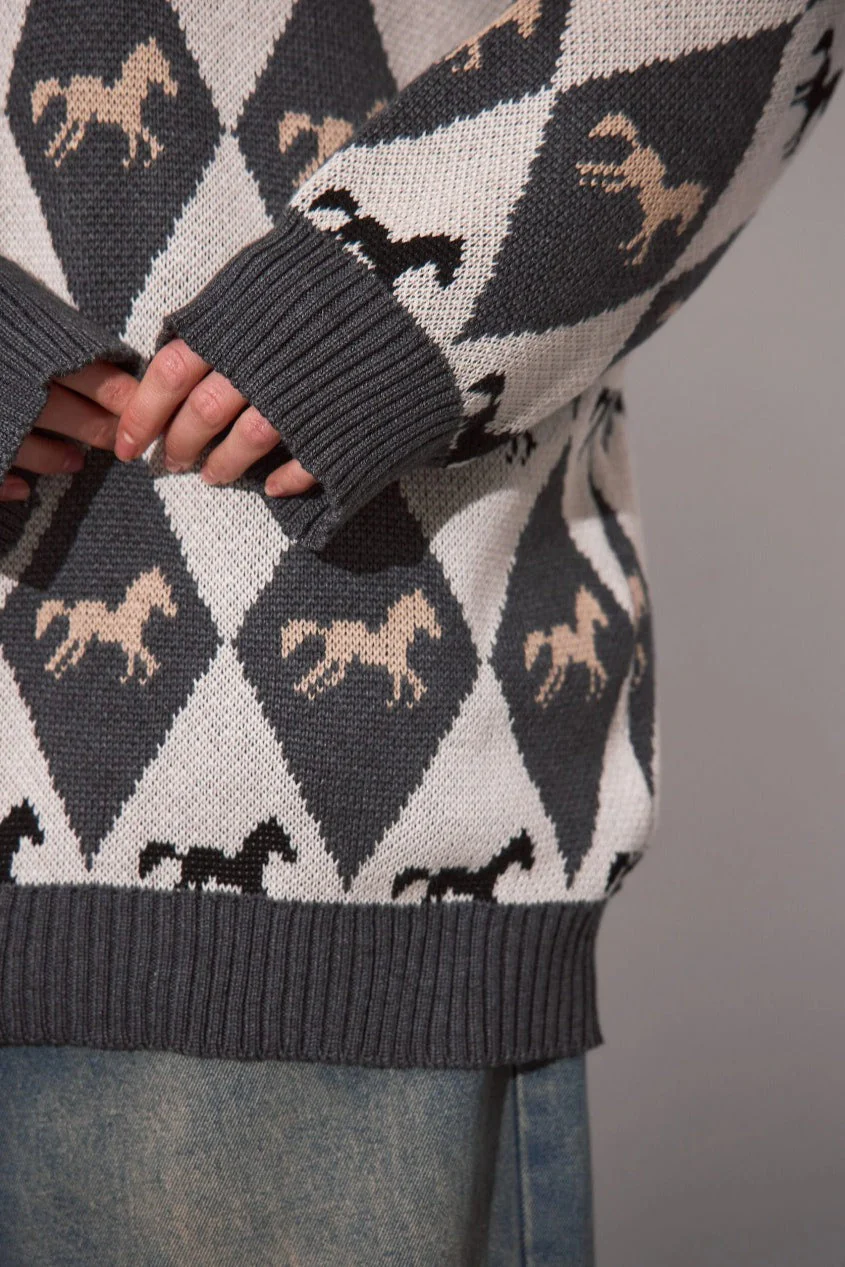 Long Sleeve Colorblock Knit Sweater - Image 13