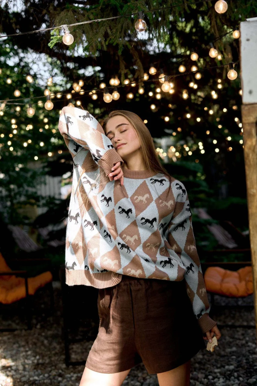 Long Sleeve Colorblock Knit Sweater - Image 6