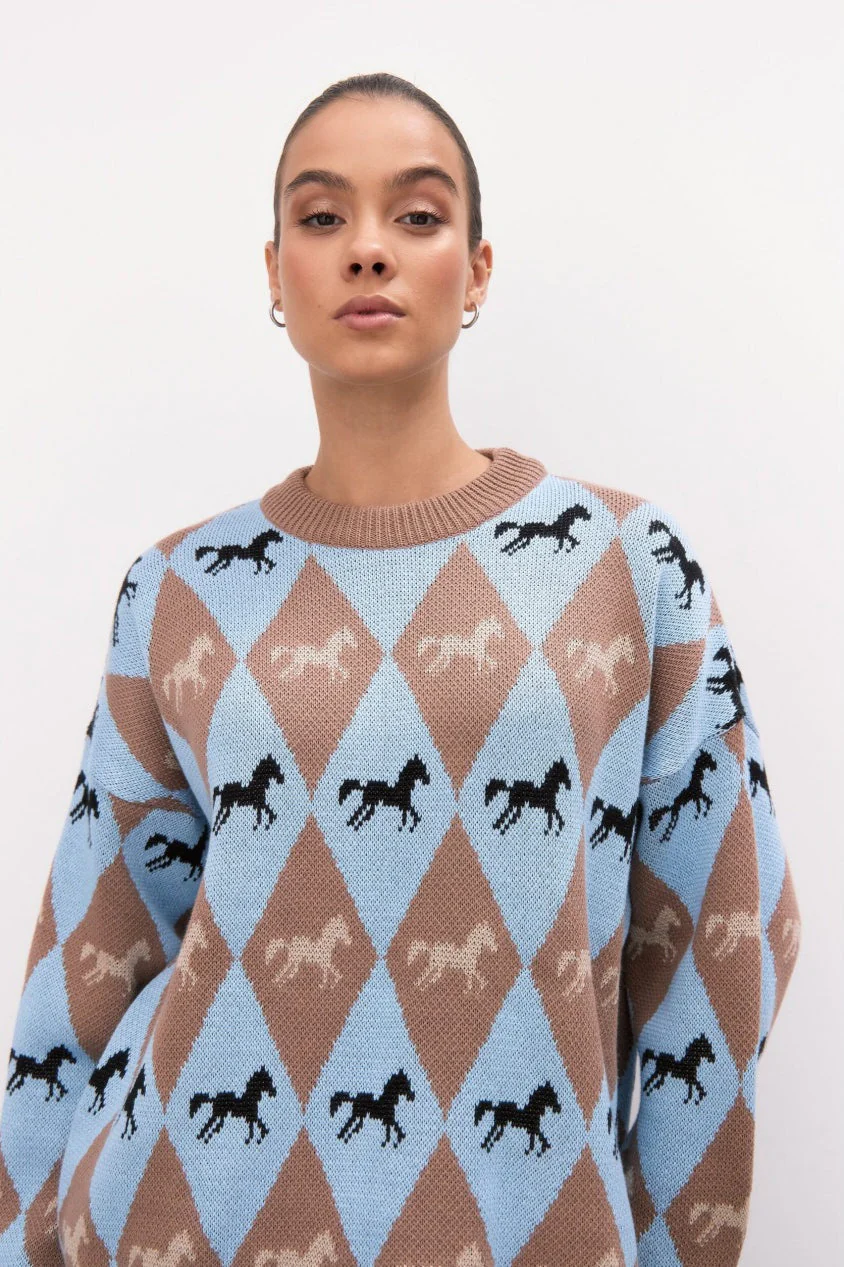 Long Sleeve Colorblock Knit Sweater - Image 7