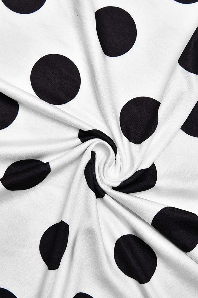 Short Sleeve Retro Dot Print Bloshope - Image 5