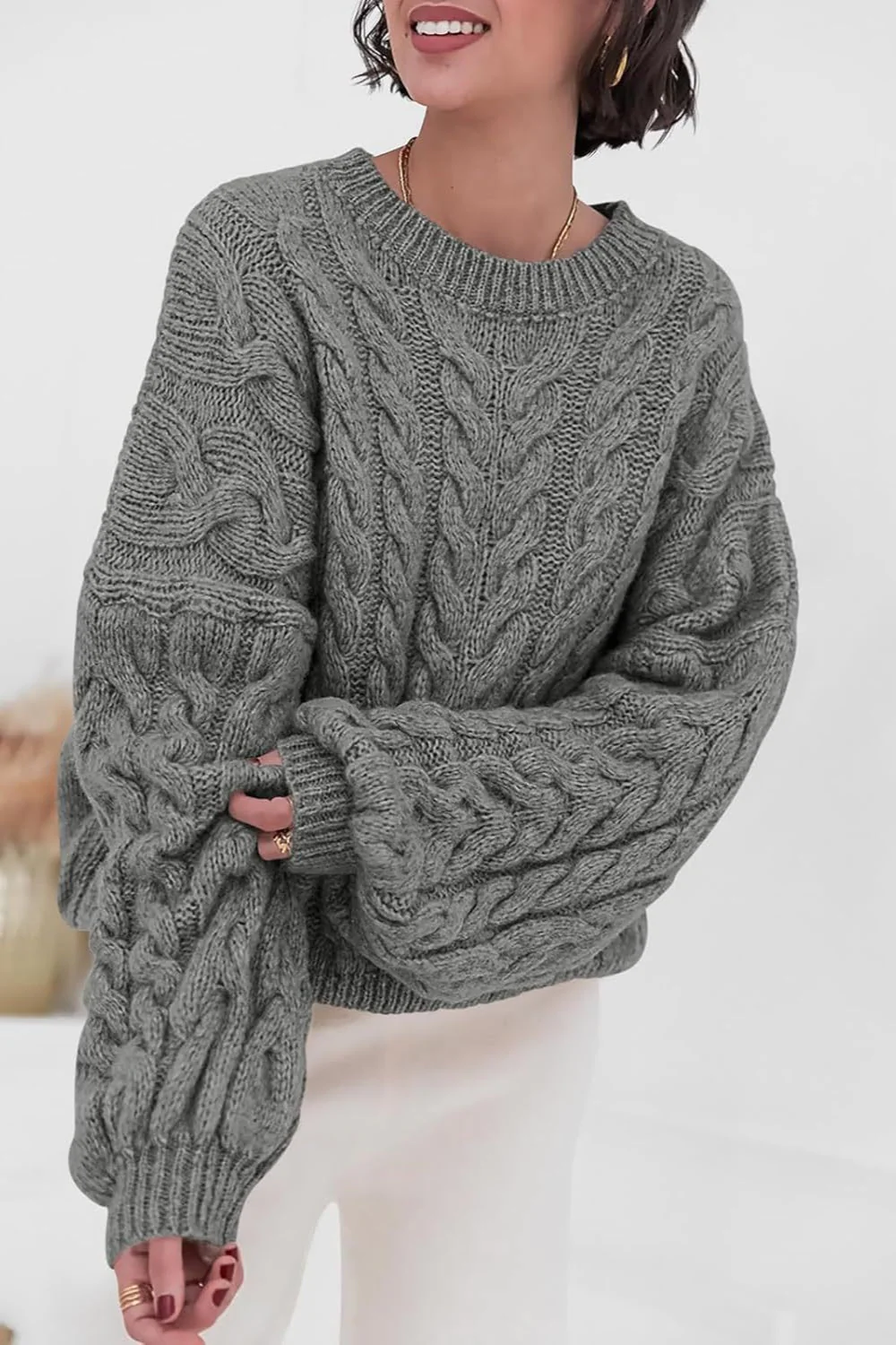 Vintage Chunky Knit Cable Sweater - Image 11