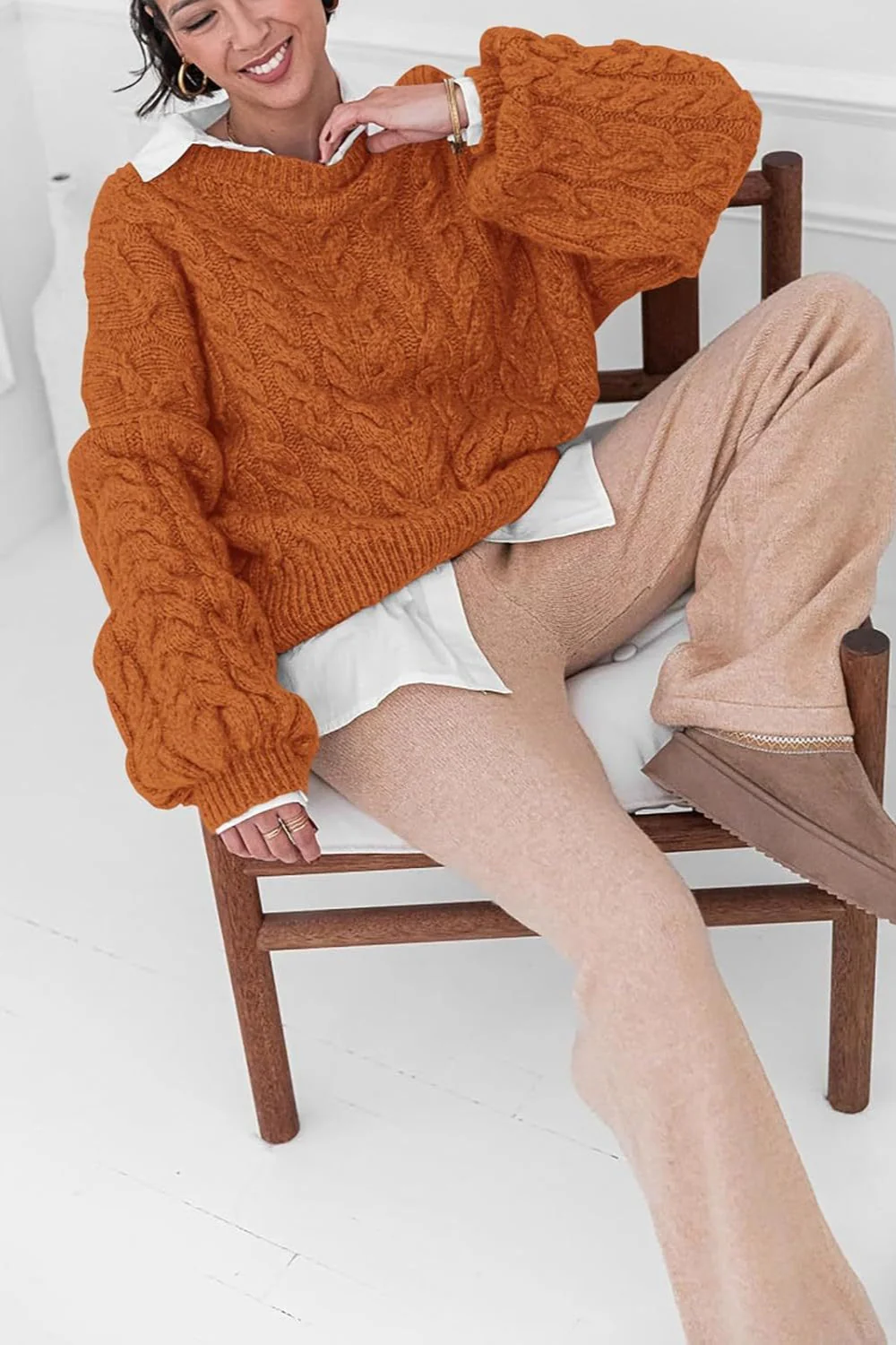 Vintage Chunky Knit Cable Sweater - Image 13