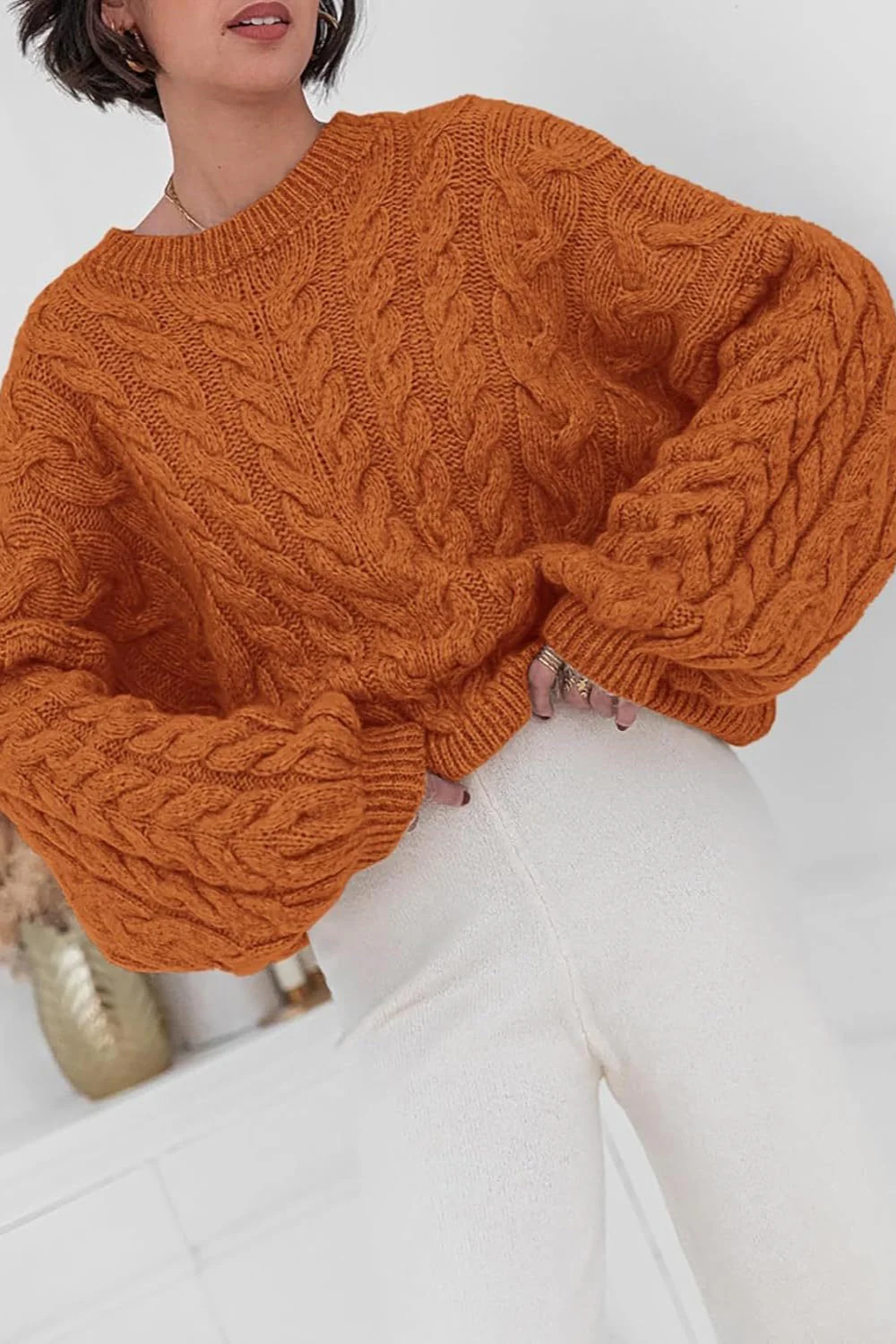 Vintage Chunky Knit Cable Sweater - Image 14