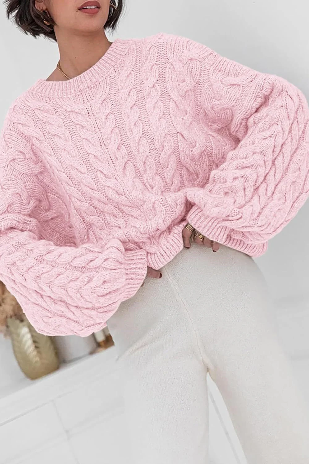 Vintage Chunky Knit Cable Sweater - Image 5